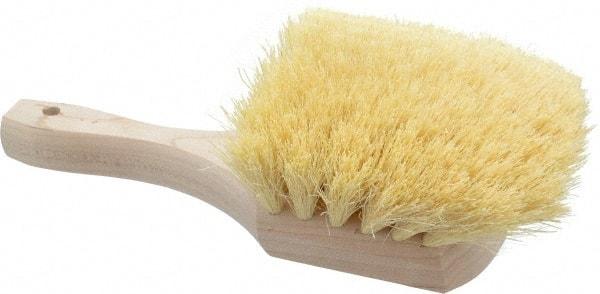PRO-SOURCE - 2" Bristle Length, Tampico Utility Scrub Brush - 8" OAL, White, Hardwood Block - Exact Tool & Supply