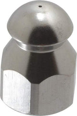 PRO-SOURCE - 4,200 psi Fixed, Stainless Steel, Sewer Pressure Washer Nozzle - 5.5mm Orifice Diam, 1/4" Thread, FPT, Polished - Exact Tool & Supply