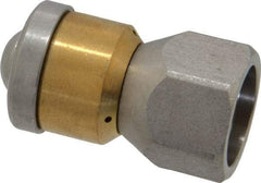 PRO-SOURCE - 3,000 psi Rotating, Stainless Steel, Sewer Pressure Washer Nozzle - 8mm Orifice Diam, 1/4" Thread, FPT, Polished - Exact Tool & Supply