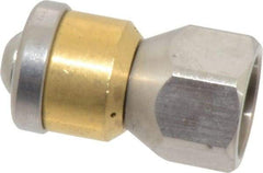 PRO-SOURCE - 3,000 psi Rotating, Stainless Steel, Sewer Pressure Washer Nozzle - 5.5mm Orifice Diam, 1/4" Thread, FPT, Polished - Exact Tool & Supply