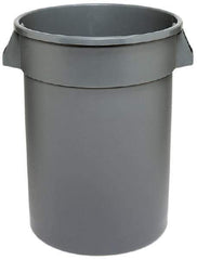 Continental - 32 Gal Gray Round Trash Can - Polyethylene - Exact Tool & Supply