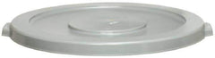 Continental - Round Lid for Use with 32 Gal Round Trash Cans - Gray, Polyethylene, For Huskee Trash Cans - Exact Tool & Supply