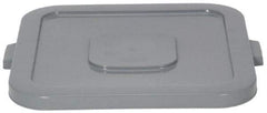 Continental - Square Lid for Use with 48 Gal Square Trash Cans - Gray, Structolene, For Huskee Trash Cans - Exact Tool & Supply