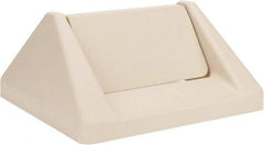 Continental - Square Lid for Use with 25 & 32 Gal Trash Cans - Beige, Polypropylene, For Swingline Trash Cans - Exact Tool & Supply