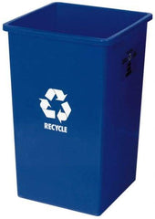 Continental - 25 Gal Blue Square Recycling Container - Polyethylene - Exact Tool & Supply