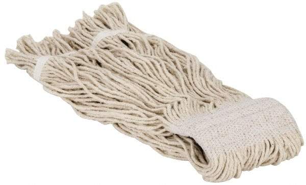 PRO-SOURCE - 5" White Head Band, X-Large Cotton Cut End Mop Head - 4 Ply, Clamp Jaw Connection, Use for General Purpose - Exact Tool & Supply