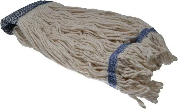 PRO-SOURCE - 5" White Head Band, Large Blended Fiber Large #24 Loop End Mop Head - 4 Ply, Clamp Jaw Connection, Use for General Purpose - Exact Tool & Supply