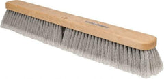 PRO-SOURCE - 24" General Purpose Polypropylene Push Broom - 3" Bristle Length, Wood Block, Threaded Handle Connection, Handle Sold Separately - Exact Tool & Supply
