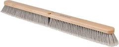 PRO-SOURCE - 36" General Purpose Polypropylene Push Broom - 3" Bristle Length, Wood Block, Threaded Handle Connection, Handle Sold Separately - Exact Tool & Supply