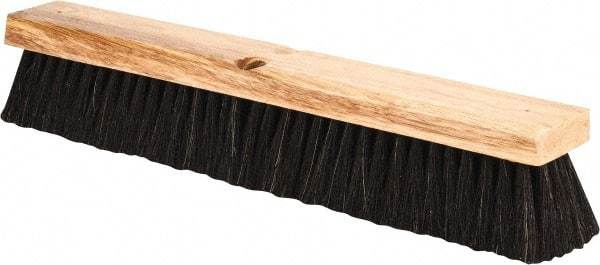 PRO-SOURCE - 18" General Purpose Horsehair Push Broom - 3" Bristle Length, Wood Block, Threaded Handle Connection, Handle Sold Separately - Exact Tool & Supply