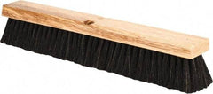 PRO-SOURCE - 18" General Purpose Horsehair Push Broom - 3" Bristle Length, Wood Block, Threaded Handle Connection, Handle Sold Separately - Exact Tool & Supply