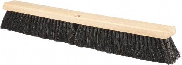 PRO-SOURCE - 24" General Purpose Horsehair Push Broom - 3" Bristle Length, Wood Block, Threaded Handle Connection, Handle Sold Separately - Exact Tool & Supply