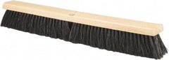 PRO-SOURCE - 24" General Purpose Horsehair Push Broom - 3" Bristle Length, Wood Block, Threaded Handle Connection, Handle Sold Separately - Exact Tool & Supply