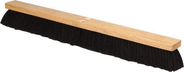PRO-SOURCE - 30" General Purpose Horsehair Push Broom - 3" Bristle Length, Wood Block, Threaded Handle Connection, Handle Sold Separately - Exact Tool & Supply