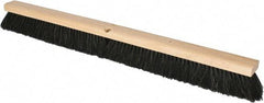 PRO-SOURCE - 36" General Purpose Horsehair Push Broom - 3" Bristle Length, Wood Block, Threaded Handle Connection, Handle Sold Separately - Exact Tool & Supply