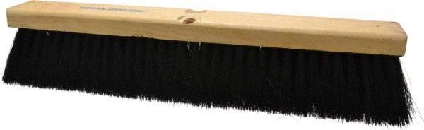 PRO-SOURCE - 18" General Purpose Horsehair Blend Push Broom - 3" Bristle Length, Wood Block, Threaded Handle Connection, Handle Sold Separately - Exact Tool & Supply