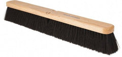 PRO-SOURCE - 24" General Purpose Horsehair Blend Push Broom - 3" Bristle Length, Wood Block, Threaded Handle Connection, Handle Sold Separately - Exact Tool & Supply
