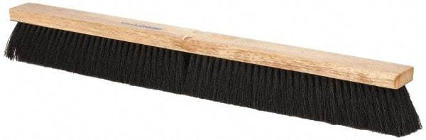 PRO-SOURCE - 30" General Purpose Horsehair Blend Push Broom - 3" Bristle Length, Wood Block, Threaded Handle Connection, Handle Sold Separately - Exact Tool & Supply