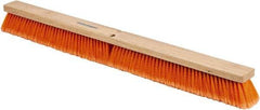 PRO-SOURCE - 36" General Purpose Polypropylene Push Broom - 3" Bristle Length, Wood Block, Threaded Handle Connection, Handle Sold Separately - Exact Tool & Supply