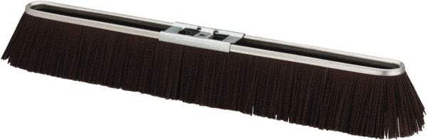 PRO-SOURCE - 24" Rough Surface Polypropylene Push Broom - 3" Bristle Length, Metal Block, Bolt-On Handle Connection - Exact Tool & Supply