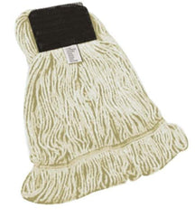 PRO-SOURCE - 5" Green Head Band, Small Blended Fiber Loop End Mop Head - 4 Ply, Clamp Jaw Connection, Use for General Purpose - Exact Tool & Supply