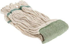 PRO-SOURCE - 5" Green Head Band, Small Cotton Loop End Mop Head - 4 Ply, Clamp Jaw Connection, Use for General Purpose - Exact Tool & Supply