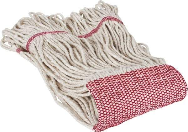 PRO-SOURCE - 5" Red Head Band, Medium Cotton Loop End Mop Head - 4 Ply, Clamp Jaw Connection, Use for General Purpose - Exact Tool & Supply