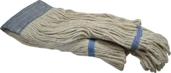 PRO-SOURCE - 5" Blue Head Band, Large Cotton Loop End Mop Head - 4 Ply, Clamp Jaw Connection, Use for Finishing - Exact Tool & Supply