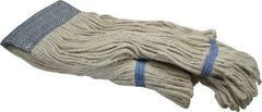 PRO-SOURCE - 5" Blue Head Band, Large Cotton Loop End Mop Head - 4 Ply, Clamp Jaw Connection, Use for Finishing - Exact Tool & Supply