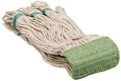 PRO-SOURCE - 5" Green Head Band, Large Cotton Loop End Mop Head - 4 Ply, Clamp Jaw Connection, Use for Finishing - Exact Tool & Supply