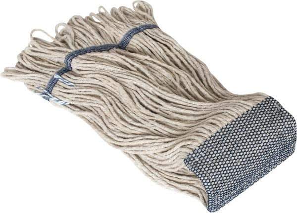 PRO-SOURCE - 5" Blue Head Band, X-Large Cotton Loop End Mop Head - 4 Ply, Clamp Jaw Connection, Use for Finishing - Exact Tool & Supply