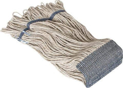 PRO-SOURCE - 5" Blue Head Band, X-Large Cotton Loop End Mop Head - 4 Ply, Clamp Jaw Connection, Use for Finishing - Exact Tool & Supply