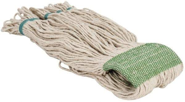 PRO-SOURCE - 5" Green Head Band, X-Large Cotton Loop End Mop Head - 4 Ply, Clamp Jaw Connection, Use for Finishing - Exact Tool & Supply