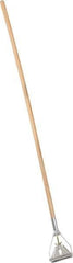 PRO-SOURCE - 60" Wood Quick Connect Mop Handle - Metal Connector, Use with Wet Mops - Exact Tool & Supply