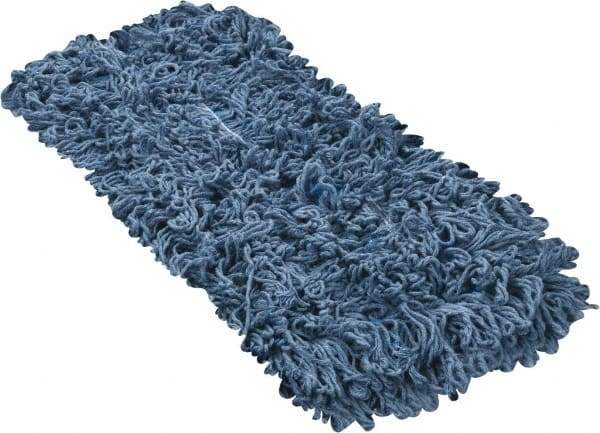 PRO-SOURCE - 18" Long x 5" Wide Yarn Blend Dust Mop Head - Snap-On, Blue, Looped Head - Exact Tool & Supply