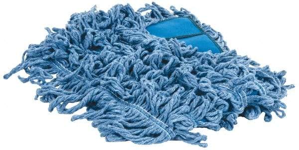 PRO-SOURCE - 24" Long x 5" Wide Yarn Blend Dust Mop Head - Snap-On, Blue, Looped Head - Exact Tool & Supply