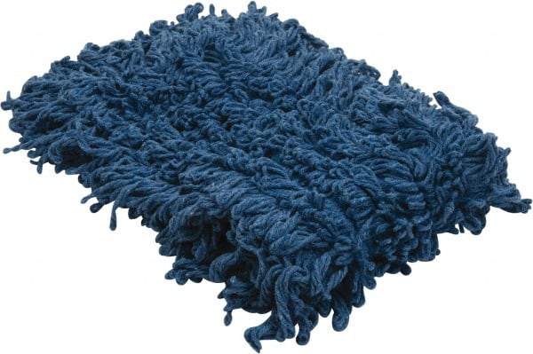 PRO-SOURCE - 36" Long x 5" Wide Yarn Blend Dust Mop Head - Snap-On, Blue, Looped Head - Exact Tool & Supply