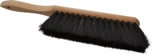 PRO-SOURCE - Horsehair Counter Duster - 2-1/2" Bristle Length, 8" Long Head, Hardwood Handle, Black - Exact Tool & Supply