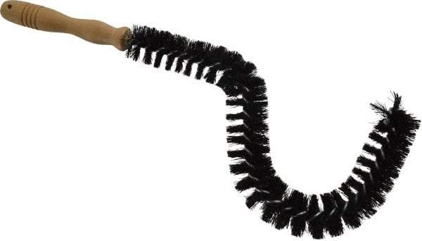 Made in USA - Synthetic Food Service Brush - 6" x 1-1/4" Long x 1-1/4" Wide Head, 6" OAL, Black, Wood Block - Exact Tool & Supply