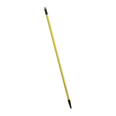 PRO-SOURCE - 48 x 1" Fiberglass Handle for Push Brooms - Threaded Connection, Yellow - Exact Tool & Supply