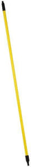 PRO-SOURCE - 60 x 1" Fiberglass Handle for Push Brooms - Threaded Connection, Yellow - Exact Tool & Supply