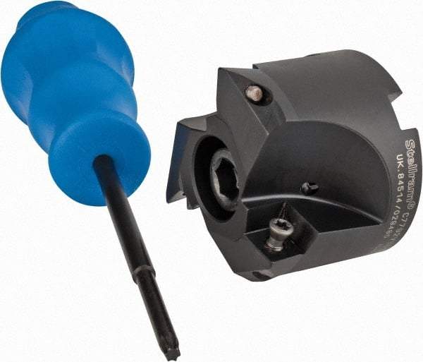Kennametal - 2" Cut Diam, 0.098" Max Depth, 3/4" Arbor Hole, 3 Inserts, XD 12 Insert Style, Indexable Copy Face Mill - C7792VXD12-A2.00Z03R Cutter Style, 1.574" High, Through Coolant, Series 7792 - Exact Tool & Supply