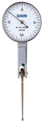 Fowler - 0.02 Inch Range, 0.0005 Inch Dial Graduation, Horizontal Dial Test Indicator - 1 Inch White Dial, 0-10-0 Dial Reading - Exact Tool & Supply