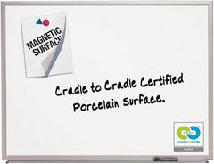 Quartet - 48" High x 72" Wide Porcelain on Steel Magnetic Marker Board - Anodized Aluminum, 3" Deep, Includes Full-length Accessory Tray, Dry-Erase Markers & Easy Mount Mounting Kit - Exact Tool & Supply
