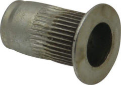 Made in USA - #6-32, 0.265 Insert Diam, 0.47" OAL, Sealed Head Open End Threaded Insert - 0.2656" Hole Diam, 0.39" Head Diam, 1008/1010 Steel, Clear Protective Coating & Zinc Yellow Dichromate Finish - Exact Tool & Supply