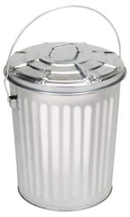 PRO-SOURCE - Galvanized Metal Pail with Lid - Galvanized Metal, 15-5/16" High - Exact Tool & Supply