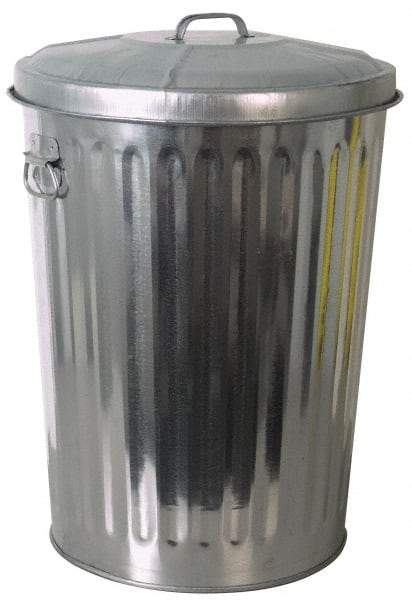 PRO-SOURCE - Galvanized Metal Pail with Lid - Galvanized Metal, 23-1/2" High - Exact Tool & Supply
