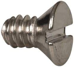 Value Collection - #6-32 UNC, 1/4" OAL Slotted Drive Machine Screw - Flat Head, Grade 316 Stainless Steel, Uncoated, Without Washer - Exact Tool & Supply