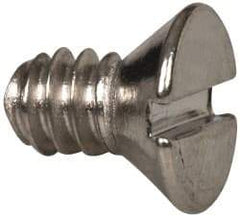 Value Collection - #6-32 UNC, 1/4" OAL Slotted Drive Machine Screw - Flat Head, Grade 316 Stainless Steel, Uncoated, Without Washer - Exact Tool & Supply