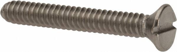Value Collection - #6-32 UNC, 1" OAL Slotted Drive Machine Screw - Flat Head, Grade 316 Stainless Steel, Uncoated, Without Washer - Exact Tool & Supply